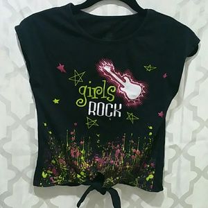 Big girl's muscle sleeve shirt
